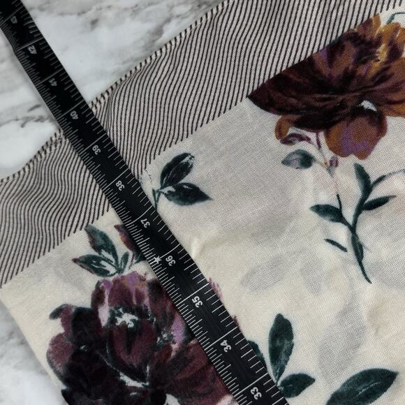 J.Jill Floral Garden Striped Square Scarf Rayon Sheer Lightweight 40” x 40” - Picture 6 of 8